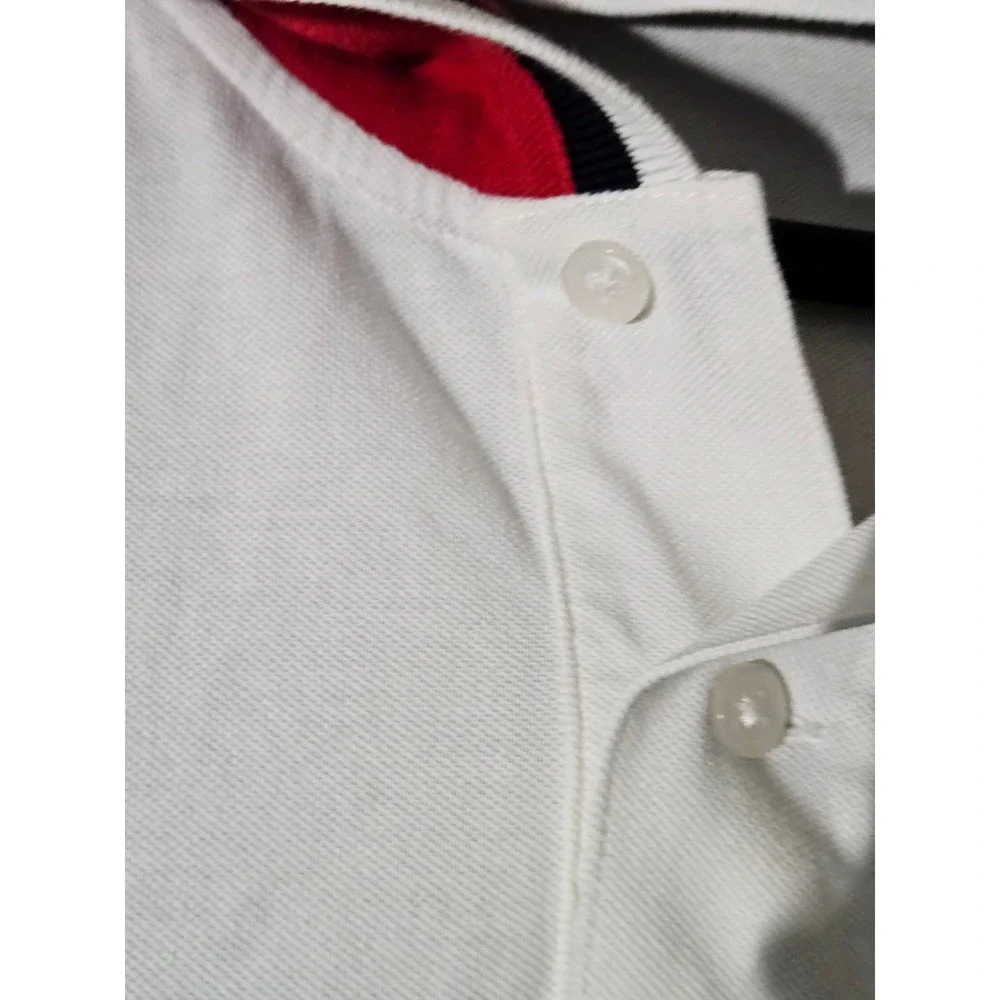 Polo Ralph Lauren Hooded Polo Shirt Mens M White Colorblock Short Sleeve